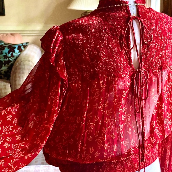 🌺🎉HP🎉🌺 NWT Free People Roma Ruffled Blouse - Picture 11 of 14